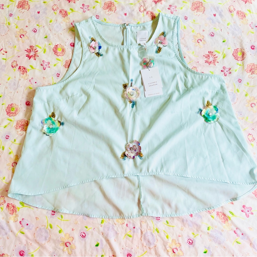 Lauren Conrad Sequin Floral Blouse